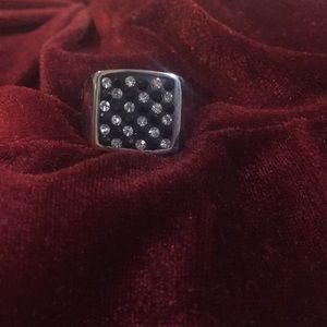 Men's silver, diamond ring NWOT 8-8.5